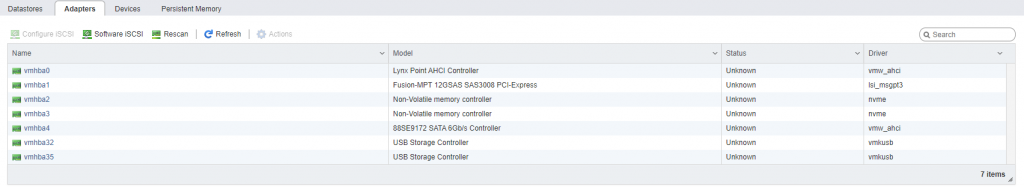 Storage adapters NVMe